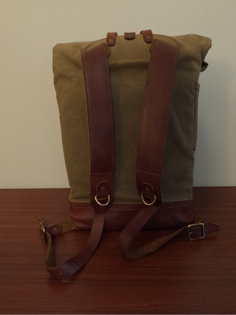 Bradley Mountain “Biographer” Roll-Top Waxed Canvas Backpack - Picture 8 of 11